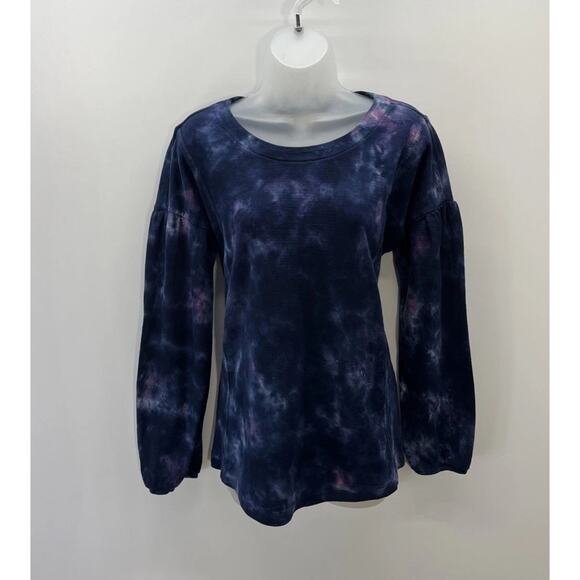 J. Jill Womens Navy Purple Tie-Dye 100% cotton Sweatshirt size Medium casual - Picture 1 of 7